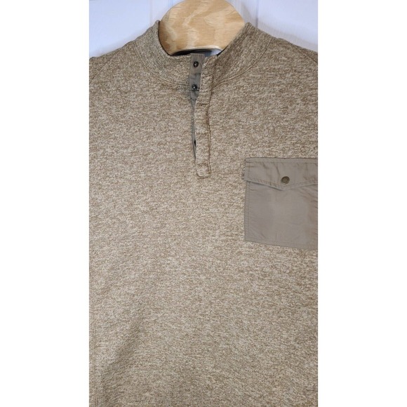 Outdoor Life Size XL Elbow patches, front pocket w Snap Sweater 1/4 Snap Closure - Picture 1 of 4